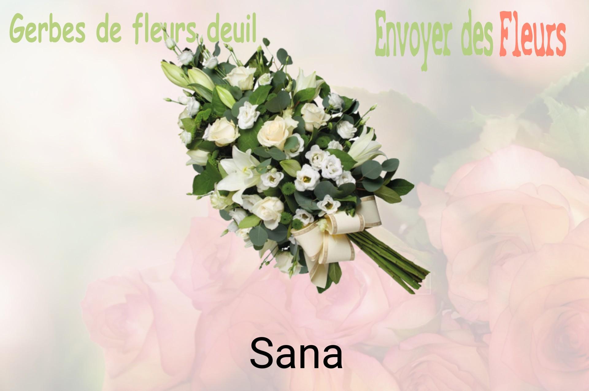 Gerbe de fleurs de deuil livrée à Sana